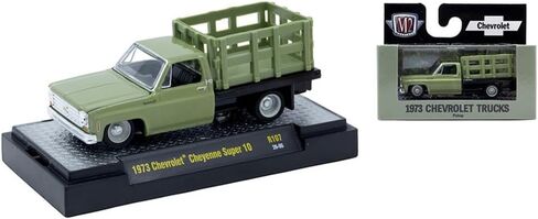 M2 Machines Auto-Thentics 1973 Chevy Cheyenne Super 10 Stake Truck Green Adult Collectible R107 26-06 in Saudi Arabia