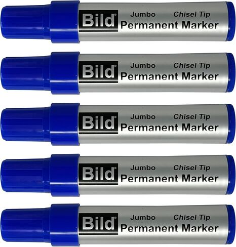 Bild Jumbo Permanent Markers, Chisel Tip, Blue, Waterproof Quick-Drying Ink, Extra Large Thick Wide Tip for Cardboard, Posters, Shipping Boxes (Blue) in Saudi Arabia