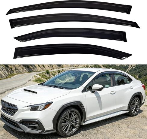 Window Visors Compatible with WRX 2022-2025, Tape-On Rain Guards, Side Window Deflectors, Car Wind Deflectors, 4PCS, Black in Saudi Arabia