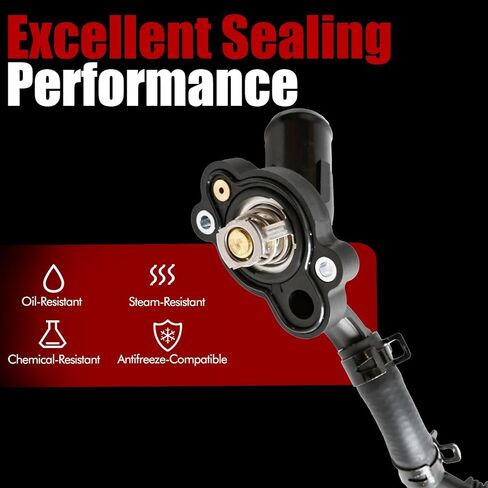 MITZONE Engine Coolant Thermostat Housing Assembly Compatible with 2007-2010 Dodge Magnum Challenger Charger 2007-2010 Chrysler 300 3.5L in Kuwait