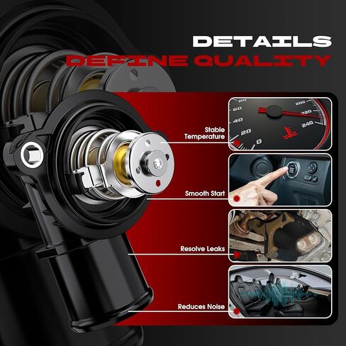 مجموعة مبيت منظم حرارة سائل تبريد المحرك متوافقة مع جيب/رام، جراند شيروكي 14-21، رانجلر 20-21، رام 1500 14-21، يستبدل 902-3040 68253514AA in Kuwait
