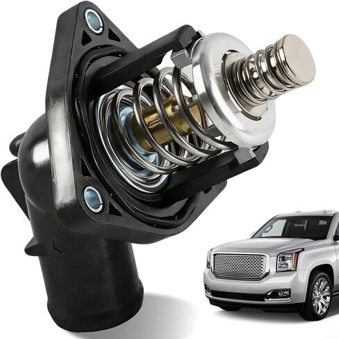 15-11125 Engine Coolant Thermostat Housing Assembly, Thermostat Housing Replacement for Chevy Silverado 1500 Suburban Tahoe GMC Sierra 1500 Yukon Yukon XL Cadillac Escalade, Replaces 12674639 in Kuwait