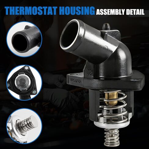 15-11125 Engine Coolant Thermostat Housing Assembly, Thermostat Housing Replacement for Chevy Silverado 1500 Suburban Tahoe GMC Sierra 1500 Yukon Yukon XL Cadillac Escalade, Replaces 12674639 in Kuwait