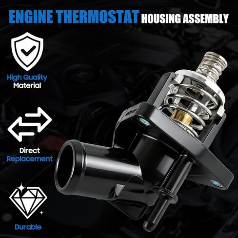 15-11125 Engine Coolant Thermostat Housing Assembly, Thermostat Housing Replacement for Chevy Silverado 1500 Suburban Tahoe GMC Sierra 1500 Yukon Yukon XL Cadillac Escalade, Replaces 12674639 in Kuwait