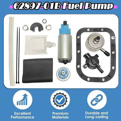 62897-01B Fuel Pump W/Regulator &Seal Fit for Harley Davidson Heritage Softail Deluxe Fat Boy Night Train Springer FLST FXST CVO FLSTC FLSTCI 2001-07 75126-06A 62897-01 61342-00A 62897-01A 75132-06 in Kuwait