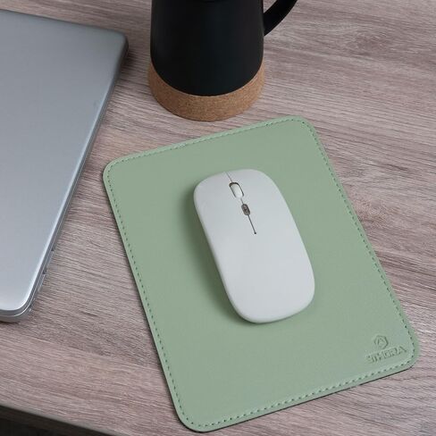 Faux Leather Mouse Pad 6 x 8 INCH – Elegant & Waterproof | Synthetic Leather, Non-Slip Rubber Base, Stitched Edges | Ideal for Laptop, Office, Travel (Black) in Saudi Arabia
