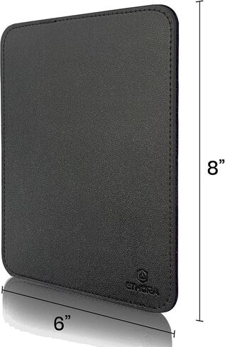 Faux Leather Mouse Pad 6 x 8 INCH – Elegant & Waterproof | Synthetic Leather, Non-Slip Rubber Base, Stitched Edges | Ideal for Laptop, Office, Travel (Black) in Saudi Arabia