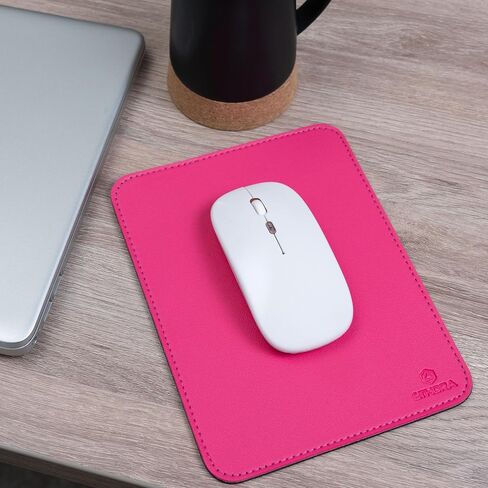 Faux Leather Mouse Pad 6 x 8 INCH – Elegant & Waterproof | Synthetic Leather, Non-Slip Rubber Base, Stitched Edges | Ideal for Laptop, Office, Travel (Black) in Saudi Arabia