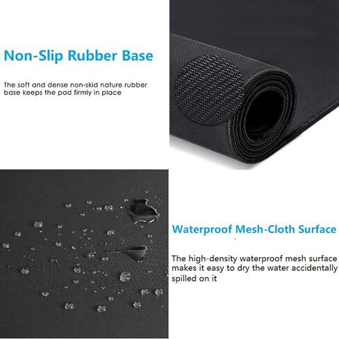 [30" x 13"] Extended-Large Mouse pad, Keyboard pad - Enhance Your Gaming Experience with The Desk mat - Waterproof and Easy to Clean - lint-Free - Ideal for Gaming Table (Black, Extended) in Saudi Arabia