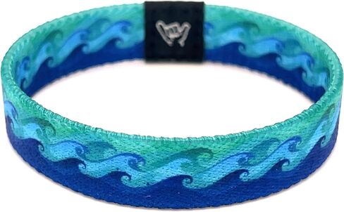 Hang Loose Bands - Coastal Breaking Waves Bracelet - Extra Small 5.5 Length for Petite Women and Kids - Reversible Elastic Wristband Boho Surf Style Unisex in Saudi Arabia