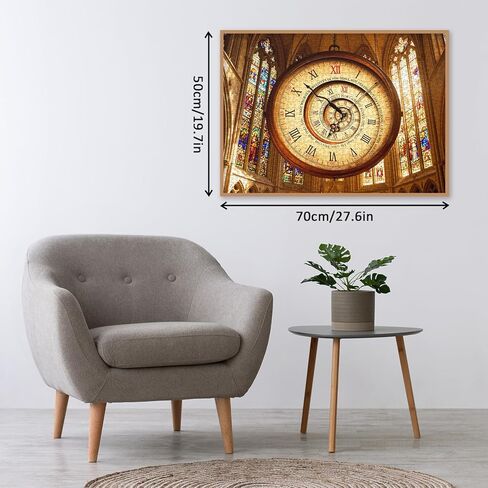 Vintage Spiral Clock Puzzles for Adults 1000 Pieces. Cathedral Stained Glass Jigsaw Puzzles. Challenging Difficult Colck Art Puzzles in Saudi Arabia