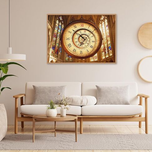 Vintage Spiral Clock Puzzles for Adults 1000 Pieces. Cathedral Stained Glass Jigsaw Puzzles. Challenging Difficult Colck Art Puzzles in Saudi Arabia