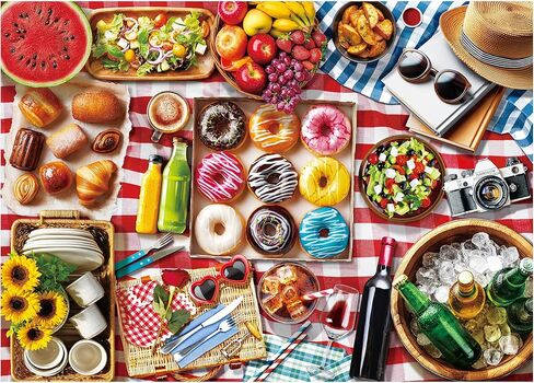 BenBen Puzzles for Adults 1000 Pieces, Spring Picnic Jigsaw Puzzles with Patterns on Back, Challenging Puzzles for Family Game Night Home Décor in Kuwait