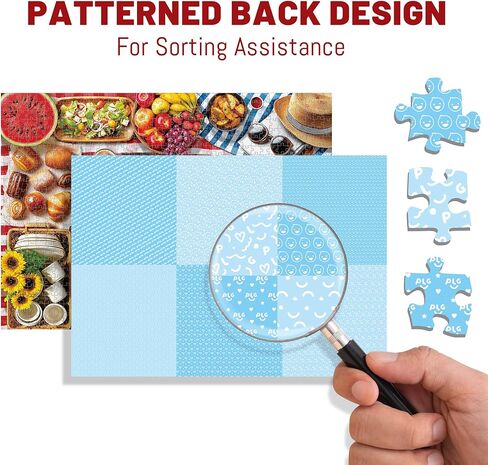 BenBen Puzzles for Adults 1000 Pieces, Spring Picnic Jigsaw Puzzles with Patterns on Back, Challenging Puzzles for Family Game Night Home Décor in Kuwait