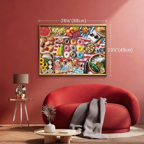 BenBen Puzzles for Adults 1000 Pieces, Spring Picnic Jigsaw Puzzles with Patterns on Back, Challenging Puzzles for Family Game Night Home Décor in Kuwait
