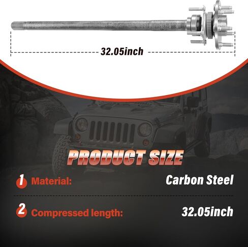 مجموعة عمود المحور الخلفي الأيسر متوافقة مع Jeep JK Series Wrangler 2007-2017 Rubicon أو Unlimited Rubicon، Wrangler JK 2018 Rubicon أو Unlimited Rubicon، 3.6L 3.8L #68003557AA in Kuwait