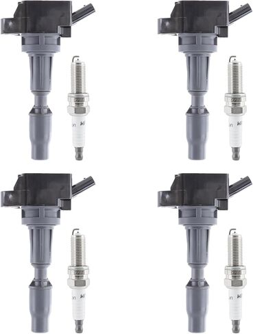 Ignition Coil Iridium Spark Plugs Set of 4pcs UF764 93175 Compatible with 2015 2016 2017 2018 2019 Hyundai Sonata Santa Fe Tucson Genesis Kia Optima Sorento Sportage Stinger 2.0L 2.4L in Saudi Arabia
