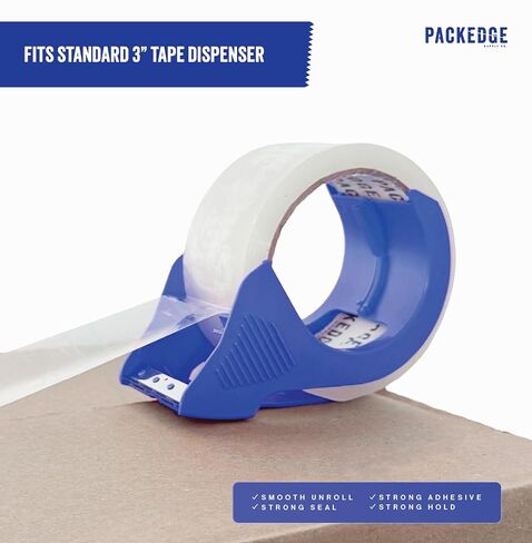 Packedge Heavy Duty Packing Tape, 12 Rolls — 1.88 Inches x 60 Yards, 2.7 Mil Thick Clear Packaging Tape for Shipping, Moving & Box Sealing, 720 Total Yards in Kuwait