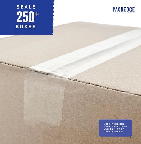 Packedge Heavy Duty Packing Tape, 12 Rolls — 1.88 Inches x 60 Yards, 2.7 Mil Thick Clear Packaging Tape for Shipping, Moving & Box Sealing, 720 Total Yards in Kuwait