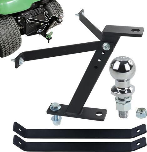 Tractor Lawn Mower Trailer Towing Hitch with Chrome Trailer Hitch Ball, 2,000 lbs, 1-7/8-Inch Diameter, 3/4 x 2-Inch Shank for Cub Cadet Husqvarna Craftsman and All Conventional Mowers in Saudi Arabia