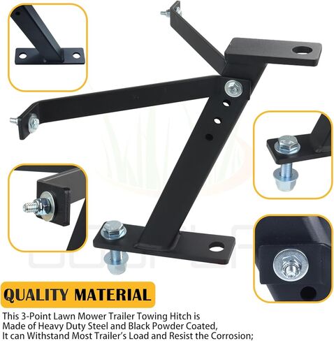 Tractor Lawn Mower Trailer Towing Hitch with Chrome Trailer Hitch Ball, 2,000 lbs, 1-7/8-Inch Diameter, 3/4 x 2-Inch Shank for Cub Cadet Husqvarna Craftsman and All Conventional Mowers in Saudi Arabia