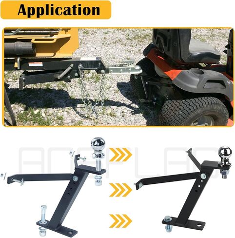 Tractor Lawn Mower Trailer Towing Hitch with Chrome Trailer Hitch Ball, 2,000 lbs, 1-7/8-Inch Diameter, 3/4 x 2-Inch Shank for Cub Cadet Husqvarna Craftsman and All Conventional Mowers in Saudi Arabia