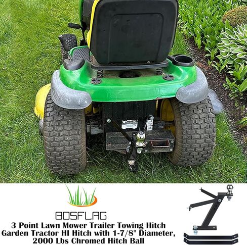 Tractor Lawn Mower Trailer Towing Hitch with Chrome Trailer Hitch Ball, 2,000 lbs, 1-7/8-Inch Diameter, 3/4 x 2-Inch Shank for Cub Cadet Husqvarna Craftsman and All Conventional Mowers in Saudi Arabia