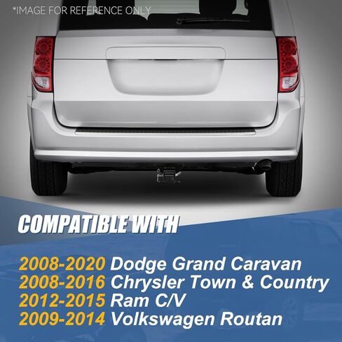 Auto Dynasty 2 بوصة من الدرجة الخلفية 3 سحب وصلة وصلة السحب ودبوس متوافق مع دودج كارافان رام C/V كرايسلر تاون آند كانتري فولكس فاجن روتان 2008-2020، مسحوق أسود مطلي in Kuwait