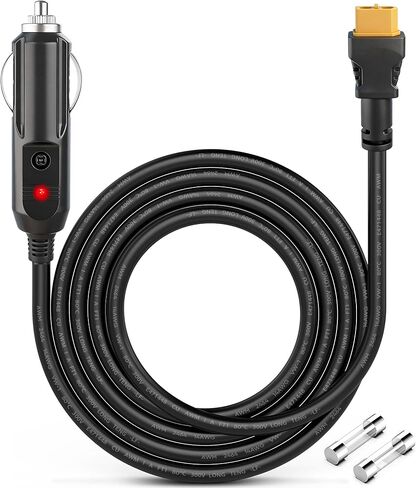 12V/24V Car Charger Cable Suitable for Bluetti EB55 AC2A AC70 AC50B Elite 200 100 V2,Portable XT60 Connector Solar Generator DC Power Adapter Cord Car Charging Cable Plug, 14AWG 2M/6.6Ft in Saudi Arabia