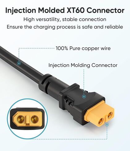 12V/24V Car Charger Cable Suitable for Bluetti EB55 AC2A AC70 AC50B Elite 200 100 V2,Portable XT60 Connector Solar Generator DC Power Adapter Cord Car Charging Cable Plug, 14AWG 2M/6.6Ft in Saudi Arabia