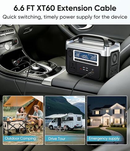 12V/24V Car Charger Cable Suitable for Bluetti EB55 AC2A AC70 AC50B Elite 200 100 V2,Portable XT60 Connector Solar Generator DC Power Adapter Cord Car Charging Cable Plug, 14AWG 2M/6.6Ft in Saudi Arabia