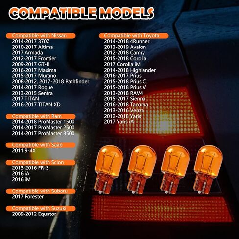 4PCS 7444NA Bulb 12V 21/5W,T20 Rear Turn Light Bulb Automotive Lighting Replacement Brake Lights,Universal Rear Blinker Bulbs Tail Lights Compatible with Buick 2014-2018 Enclave in Kuwait