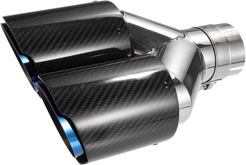 ACROPIX Car Exhaust Tip Tail Pipe, 2.4 Inch Inlet 7.09 Inch Outlet 9.84 Inch Length Universal for Rear Dual Muffler Anti-Corrosion Stainless Steel Flame Blue Black Car Parts in Kuwait