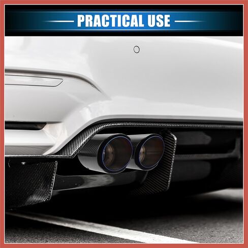 ACROPIX Car Exhaust Tip Tail Pipe, 2.4 Inch Inlet 7.09 Inch Outlet 9.84 Inch Length Universal for Rear Dual Muffler Anti-Corrosion Stainless Steel Flame Blue Black Car Parts in Kuwait