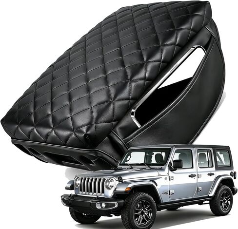 Center Console Armrest Cover for 2021 2022 2023 2024 2025 2026 Tesla Model Y & Model 3 with Organizer Storage Pockets, Thicken PU Leather Waterproof Arm Rest Box Cushion Protector Pad (Black) in Saudi Arabia