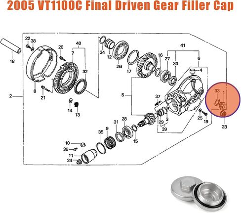 Engine Valve Tappet Adjustment Cover, Front/Rear Differential Gear Case Cap Fit for TRX250 TRX350 TRX450 TRX500 VT/VF1100 VTX1300/180012361-300-000 12361-035-000 (2PCS) in Saudi Arabia
