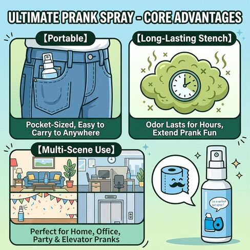 Hensgaukt Ultimate Stink Spray – Extra Strong Stink Bomb Spray for Pranks & Gag Gifts | Realistic Bad Gas Scent | Non-Toxic Stink Bomb for Kids Adults | Office Home Party in Saudi Arabia