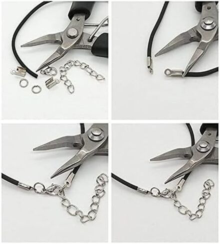 مجموعة لوازم صناعة المجوهرات، أداة إصلاح المجوهرات DIY مع ملحقات وكماشة وأسلاك خرز للبالغين والمبتدئين (أبيض) in Kuwait