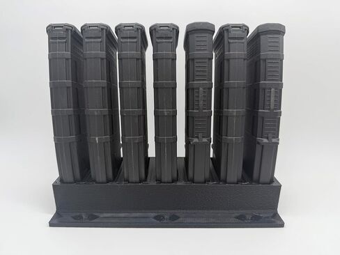AR-15 Magazine Holder Wall & Floor Mount – 7-Slot Dual Mount AR Mag Holder for Gun Safe, AR15 Magazine Storage Rack, Rifle Magazine Organizer, Black in Saudi Arabia