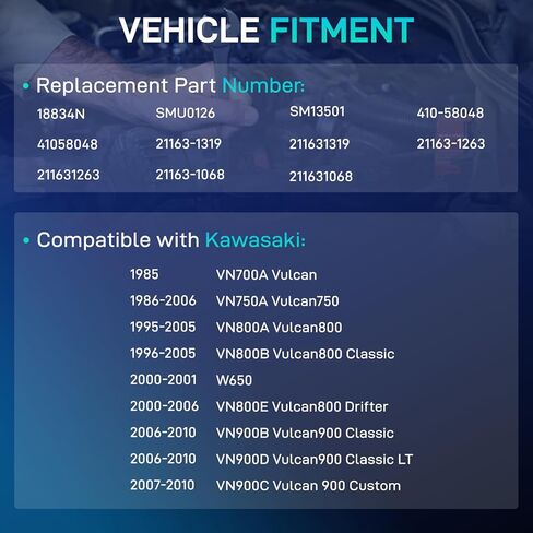 18834N بداية جديدة متوافقة مع 1999 2000 2001 2002 2003 2004 2005 2006 يناسب كاواساكي VN750A فولكان 750 211631068، 211631263، 211631319، SM13501، SMU0126، 41058048، SMU0183 in Kuwait