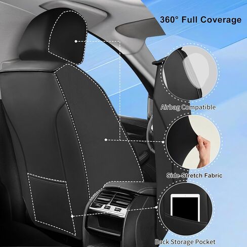 Fit Corolla LE Car Seat Covers for Toyota Corolla LE 2019-2025 2026, Full Coverage Leather, Airbag Compatible Scratch-Resistant, Waterproof All Weather Seat Protector, Full Set, Black+Pink in Saudi Arabia
