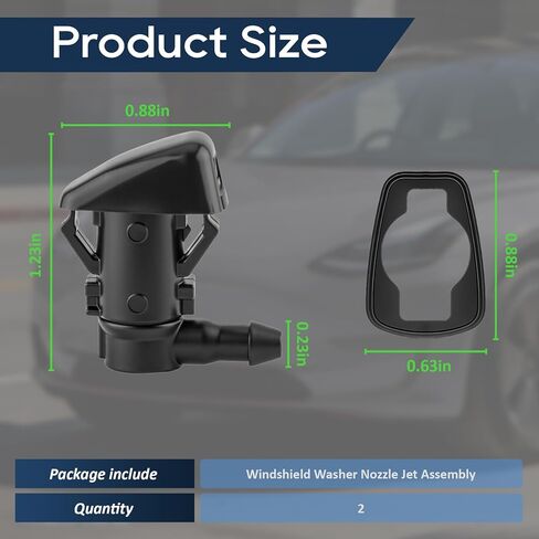 فوهات غسالة الزجاج الأمامي الممتازة من AUTOKAY BC3Z-17603-A مناسبة لسيارة Ford Super Duty F-250 F-350 F-450 F-550 2011-2016 8 Cyl 6.2L 6.7L/10 Cyl 6.8L RE# BC3Z17603A فوهة غسالة سائلة حزمة من 2 in Kuwait