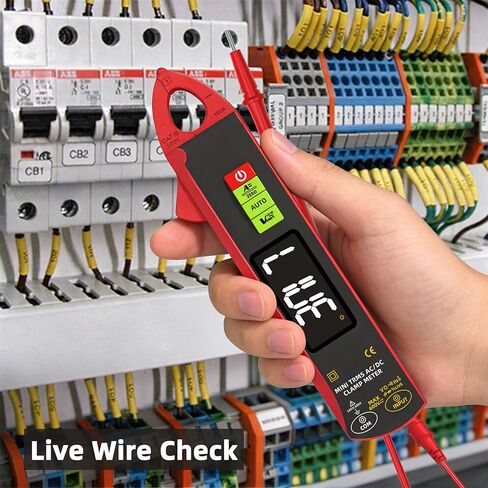 BSIDE 1mA Clamp Meter، DC / AC Current مع الوضع الذكي، True RMS 6000 Counts القابلة لإعادة الشحن التلقائي المشبك المتعدد، درجة الحرارة السعة الصمام الثنائي دورة العمل هرتز أوم فحص مباشر V-Alert اختبار الجهد in Kuwait