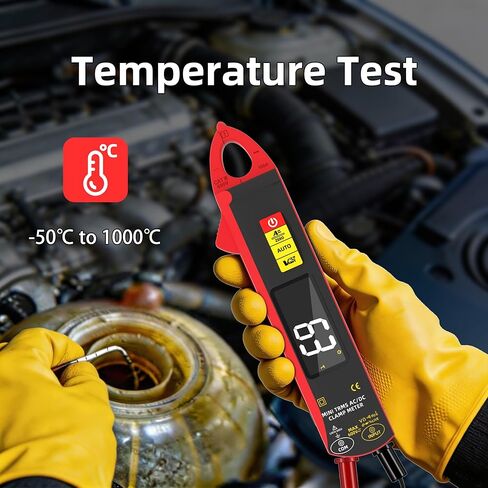 BSIDE 1mA Clamp Meter، DC / AC Current مع الوضع الذكي، True RMS 6000 Counts القابلة لإعادة الشحن التلقائي المشبك المتعدد، درجة الحرارة السعة الصمام الثنائي دورة العمل هرتز أوم فحص مباشر V-Alert اختبار الجهد in Kuwait
