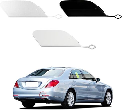 غطاء خطاف سحب المصد الخلفي للسيارة مناسب لسيارة Mercedes-Benz S-Class W222 S300 S320 S350 S550 S600 S63 2014 2015 2016 2017 A2228850424 لإصدار الحزمة القياسية (أسود) in Kuwait