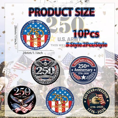 4th of July America 250th Anniversary Focal Beads, 10Pcs Silicone Craft Beads for DIY Keychains, Beaded Pens, Memorial Gifts, Jewelry & Home Decor in Saudi Arabia