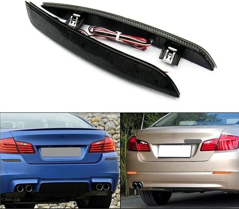 2pcs Rear Bumper Reflector LED Brake Light for BMW 5 Series F10 F11 F18 520i 530i 528i 535i 550i 535D xDrive 2014-2016 Smoke Lens in Saudi Arabia