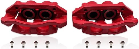 S5054 Pair Front Disc Brake Caliper Red with Bracket Compatible with Aspen 2007-2009 Dakota 2009-2010 Durango 2007-2009 R-A-M 1500 2009-2021 Dakota 2011 in Kuwait