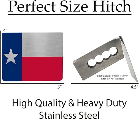 Texas State Flag Trailer Hitch Cover Plug Heavy Duty Stainless Steel US Patriotic United States Flag 2 Inch Standard TX in Saudi Arabia