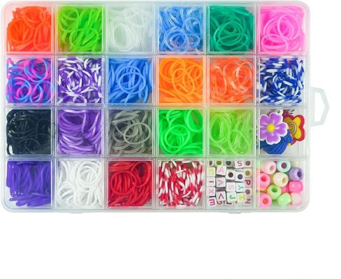 24 Colors Rubber Band Bracelet Kit, Bracelet Making Kit for Art and Craft, Rubberband Bracelets kit in Saudi Arabia